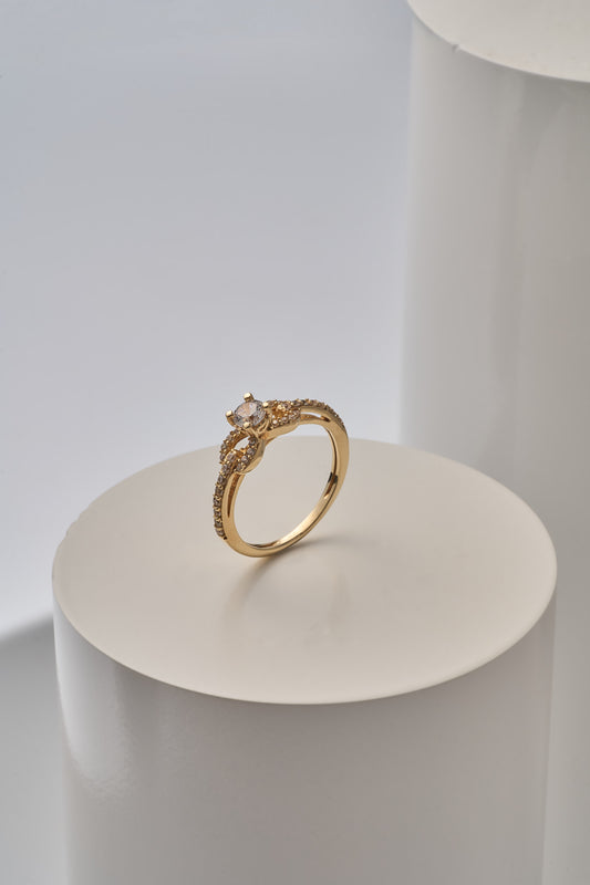 Anillo solitario piedra blanca