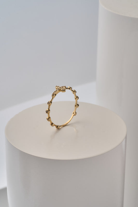 Anillo denario piedra blanca