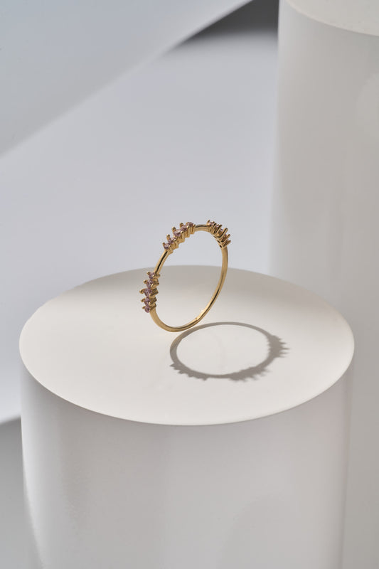 Anillo churumbela piedra blanca