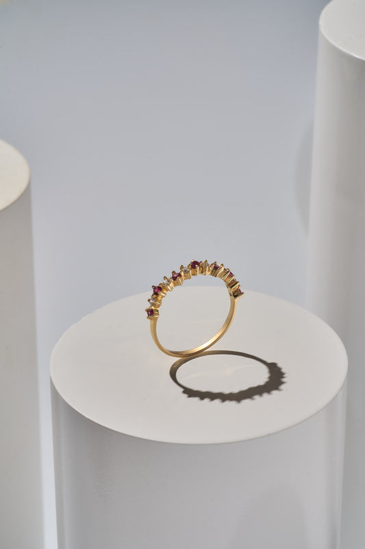 Anillo churumbela piedra colores