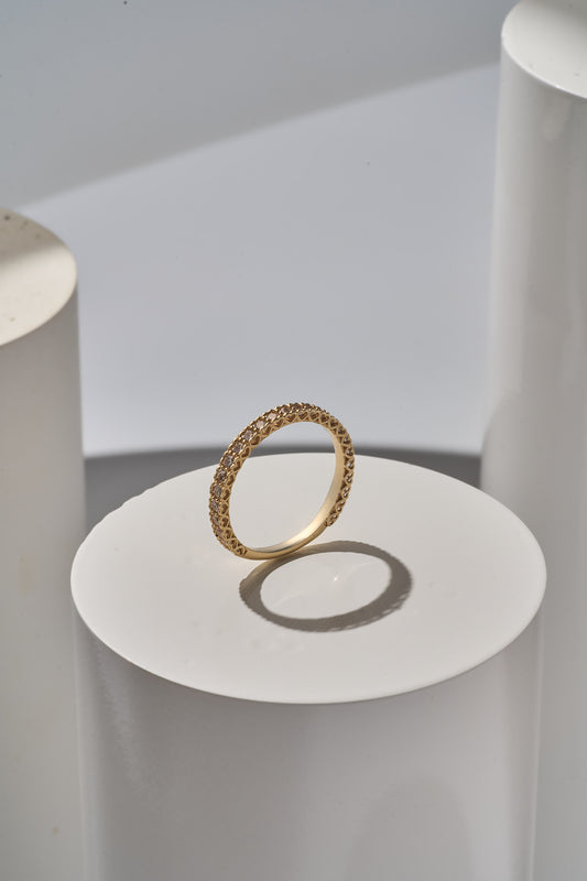 Anillo churumbela piedra blanca