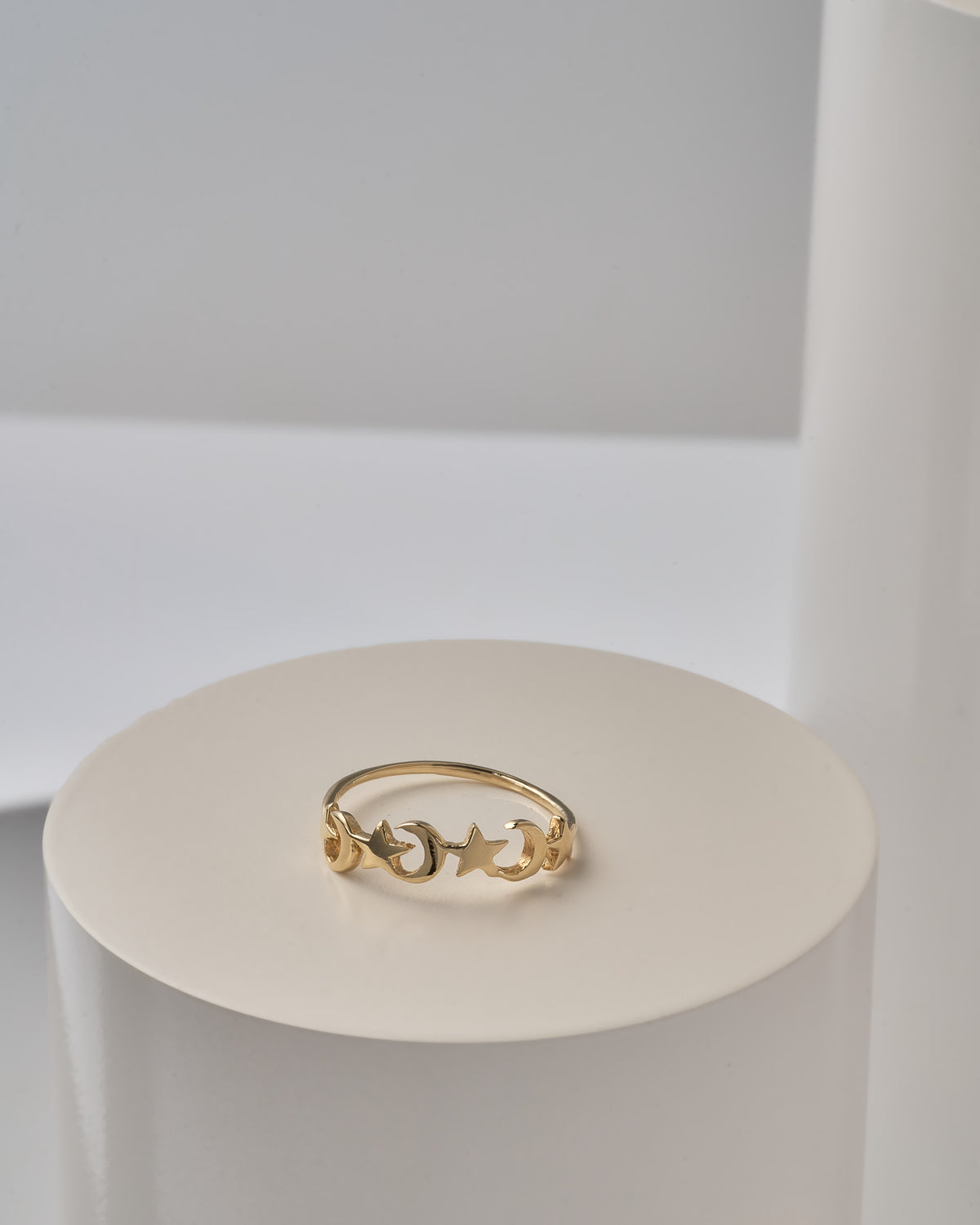 Anillo luna estrella