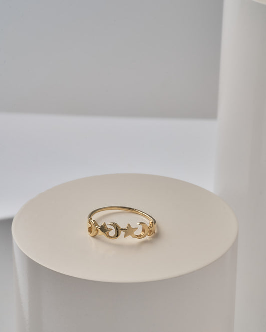 Anillo luna estrella