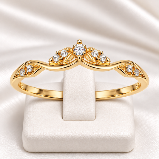 Anillo de 15 Años Tiara con Piedras en Oro Amarillo 18K
