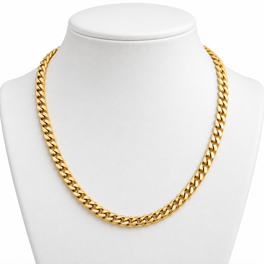 Cadena cubana italiana oro amarillo 18K